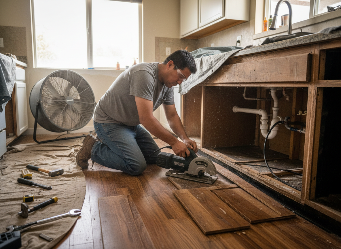 Kitchen water damage repair in Sunland
