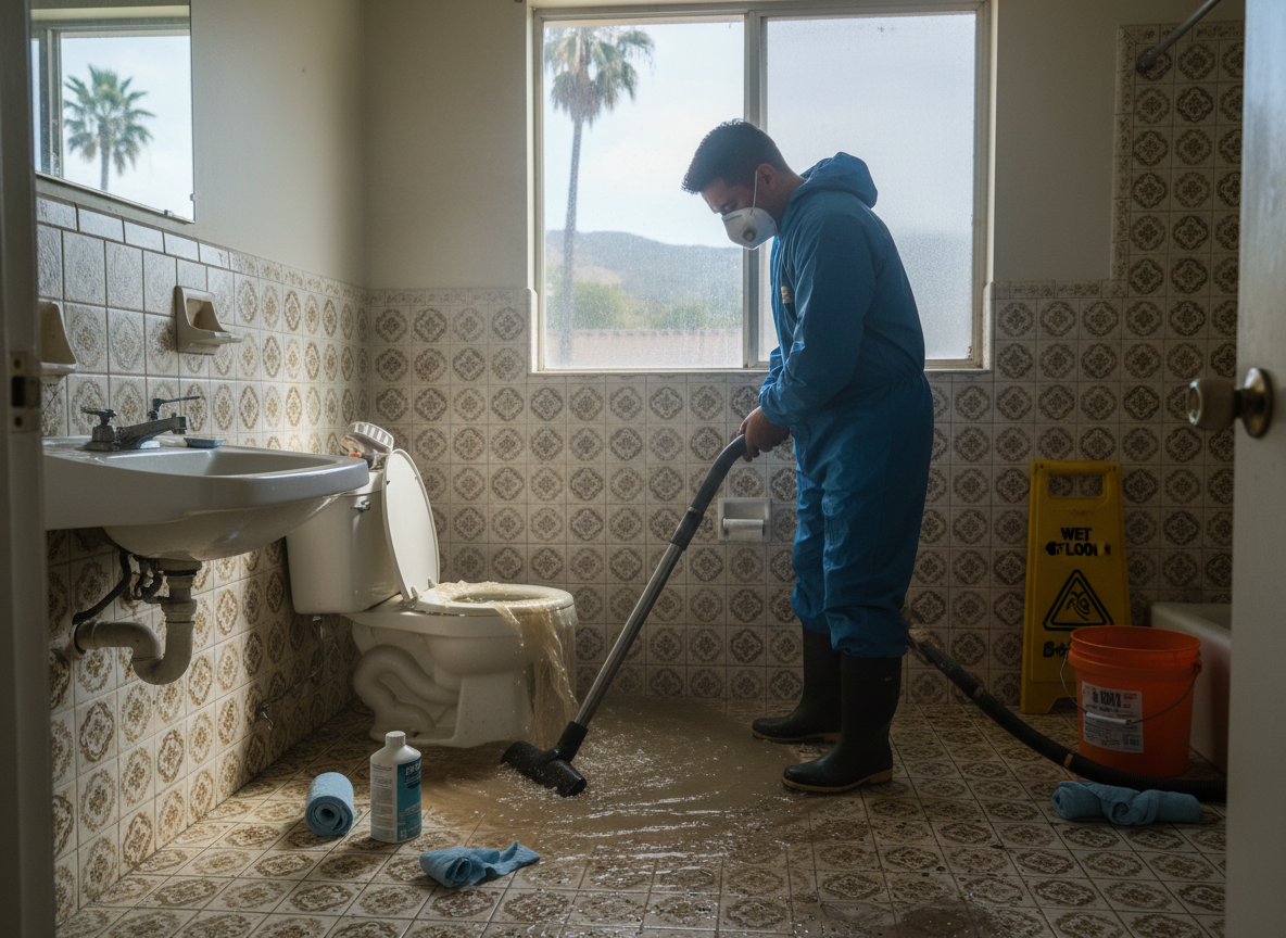 Toilet overflow cleanup in Sunland